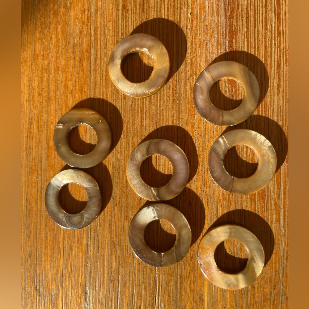 8 Stunning Round Brown 20mm Donut Shell Beads for Jewelry Craft Making